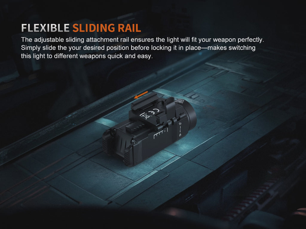 sliding rail attachment fenix gl07 compact weapon light